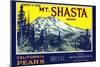 Mt. Shasta Pear Label-null-Mounted Premium Giclee Print