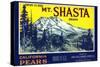 Mt. Shasta Pear Label-null-Stretched Canvas