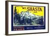 Mt. Shasta Pear Label-null-Framed Art Print