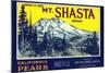 Mt. Shasta Pear Label-null-Mounted Art Print