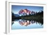 Mt Shuksan from Picture Lake, Mount Baker-Snoqualmie National Forest, Washington, USA-Michel Hersen-Framed Photographic Print