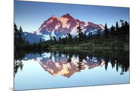 Mt Shuksan from Picture Lake, Mount Baker-Snoqualmie National Forest, Washington, USA-Michel Hersen-Mounted Photographic Print