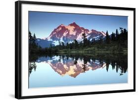 Mt Shuksan from Picture Lake, Mount Baker-Snoqualmie National Forest, Washington, USA-Michel Hersen-Framed Photographic Print