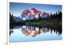 Mt Shuksan from Picture Lake, Mount Baker-Snoqualmie National Forest, Washington, USA-Michel Hersen-Framed Photographic Print