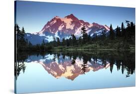 Mt Shuksan from Picture Lake, Mount Baker-Snoqualmie National Forest, Washington, USA-Michel Hersen-Stretched Canvas