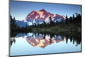 Mt Shuksan from Picture Lake, Mount Baker-Snoqualmie National Forest, Washington, USA-Michel Hersen-Mounted Photographic Print