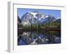 Mt. Shuksan in the Fall with Red Blueberry Bushes, North Cascades National Park, Washington, USA-Charles Sleicher-Framed Photographic Print