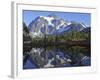 Mt. Shuksan in the Fall with Red Blueberry Bushes, North Cascades National Park, Washington, USA-Charles Sleicher-Framed Photographic Print