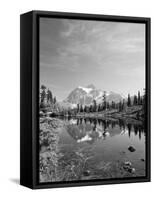 Mt Shuksan with Picture Lake, Mt Baker National Recreation Area, Washington, USA-Stuart Westmorland-Framed Stretched Canvas