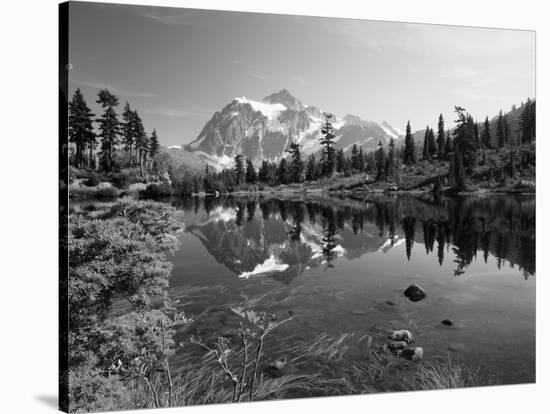 Mt Shuksan with Picture Lake, Mt Baker National Recreation Area, Washington, USA-Stuart Westmorland-Stretched Canvas