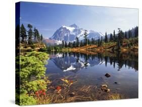 Mt Shuksan with Picture Lake, Mt Baker National Recreation Area, Washington, USA-Stuart Westmorland-Stretched Canvas