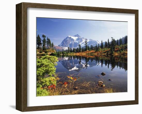 Mt Shuksan with Picture Lake, Mt Baker National Recreation Area, Washington, USA-Stuart Westmorland-Framed Photographic Print