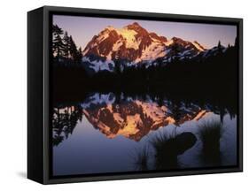 Mt. Shuskan in North Cascades National Park from Picture Lake, Washington-Charles Gurche-Framed Stretched Canvas