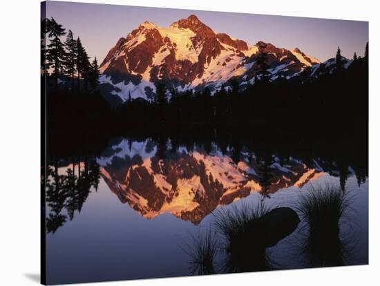 Mt. Shuskan in North Cascades National Park from Picture Lake, Washington-Charles Gurche-Stretched Canvas
