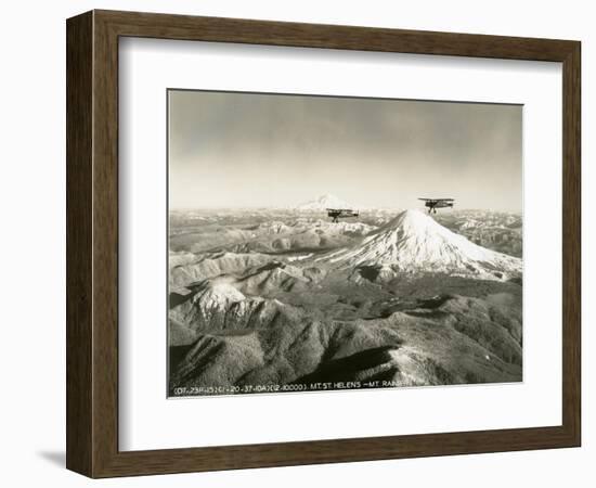 Mt. St. Helens - Mt. Rainier, 1937-null-Framed Premium Giclee Print