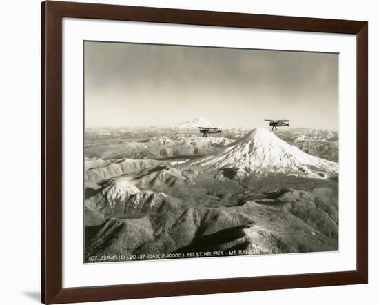 Mt. St. Helens - Mt. Rainier, 1937-null-Framed Giclee Print