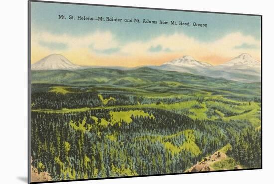 Mt. St. Helens, Mt. Rainier, Mt. Adams-null-Mounted Art Print