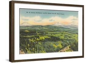 Mt. St. Helens, Mt. Rainier, Mt. Adams-null-Framed Art Print