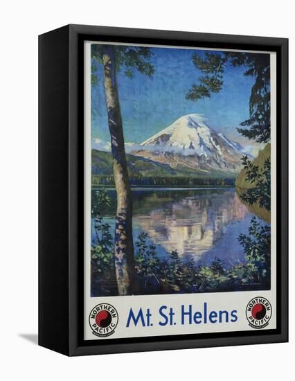 Mt. St. Helens Poster-Gustav Krollmann-Framed Stretched Canvas