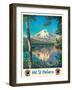 Mt. St. Helens - Spirit Lake, Washington - Vintage Northern Pacific Railway Travel Poster, 1920s-Gustav Wilhelm Krollmann-Framed Art Print