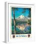 Mt. St. Helens - Spirit Lake, Washington - Vintage Northern Pacific Railway Travel Poster, 1920s-Gustav Wilhelm Krollmann-Framed Art Print