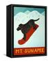 Mt Sunapee Snowboard Black-Stephen Huneck-Framed Stretched Canvas