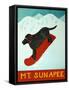 Mt Sunapee Snowboard Black-Stephen Huneck-Framed Stretched Canvas