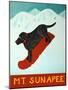 Mt Sunapee Snowboard Black-Stephen Huneck-Mounted Giclee Print