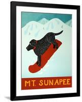 Mt Sunapee Snowboard Black-Stephen Huneck-Framed Giclee Print