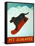 Mt Sunapee Snowboard Black-Stephen Huneck-Framed Stretched Canvas