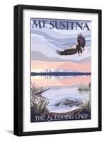 Mt. Susitna, Alaska - The Sleeping Lady-Lantern Press-Framed Art Print