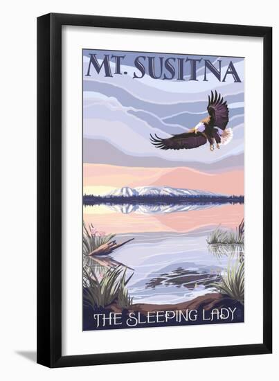 Mt. Susitna, Alaska - The Sleeping Lady-Lantern Press-Framed Art Print