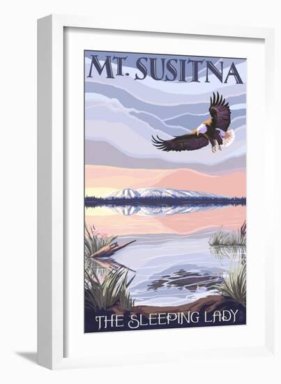 Mt. Susitna, Alaska - The Sleeping Lady-Lantern Press-Framed Art Print