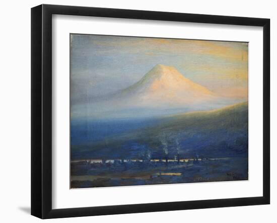 Mt. Tacoma at Sunset-Thomas Gibbs Moses-Framed Giclee Print