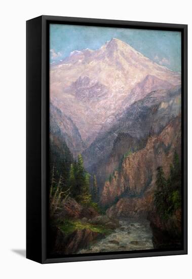 Mt. Tacoma from Tahoma Fork, 1915-1916-Frederick Holmes-Framed Stretched Canvas