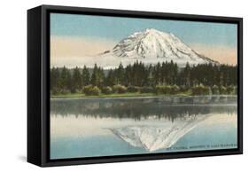 Mt. Tacoma, Lake Spanaway, Washington-null-Framed Stretched Canvas