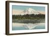 Mt. Tacoma, Lake Spanaway, Washington-null-Framed Art Print