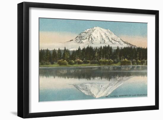 Mt. Tacoma, Lake Spanaway, Washington-null-Framed Art Print