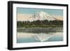 Mt. Tacoma, Lake Spanaway, Washington-null-Framed Art Print
