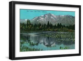 Mt. Tallac and Lake Tahoe, California - Lake Tahoe, CA-Lantern Press-Framed Art Print