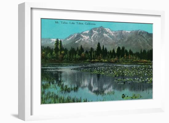 Mt. Tallac and Lake Tahoe, California - Lake Tahoe, CA-Lantern Press-Framed Art Print