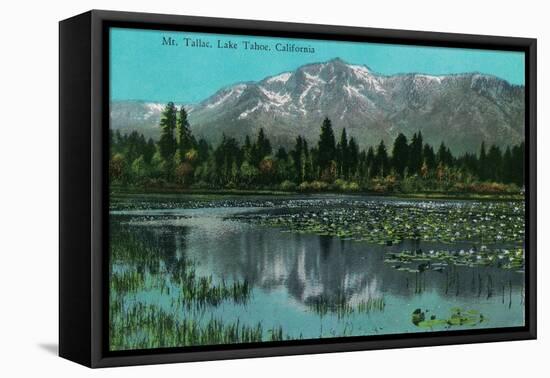 Mt. Tallac and Lake Tahoe, California - Lake Tahoe, CA-Lantern Press-Framed Stretched Canvas