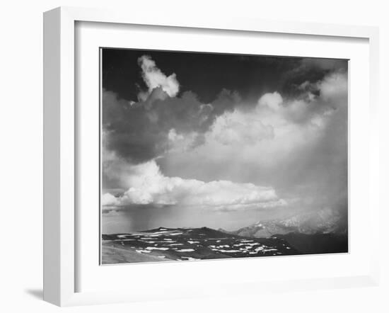 Mt Tops Low Horizon Dramatic Clouded Sky "In Rocky Mountain National Park" Colorado 1933-1942-Ansel Adams-Framed Art Print