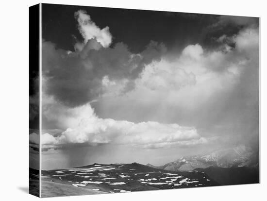 Mt Tops Low Horizon Dramatic Clouded Sky "In Rocky Mountain National Park" Colorado 1933-1942-Ansel Adams-Stretched Canvas