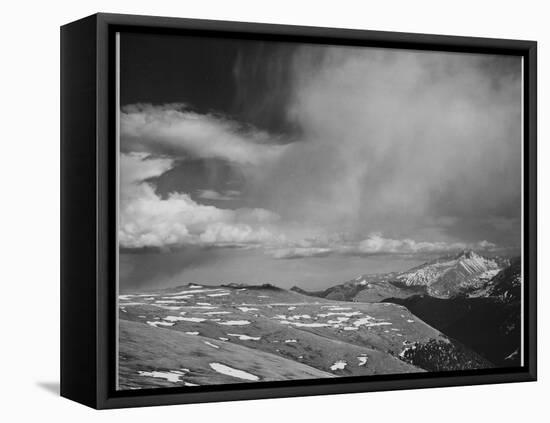 Mt Tops Low Horizon Low Hanging Clouds "In Rocky Mountain National Park" Colorado. 1933-1942-Ansel Adams-Framed Stretched Canvas