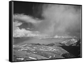 Mt Tops Low Horizon Low Hanging Clouds "In Rocky Mountain National Park" Colorado. 1933-1942-Ansel Adams-Framed Stretched Canvas