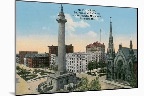 Mt. Vernon Place, Baltimore-null-Mounted Art Print