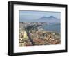 Mt. Vesuvius and View over Naples, Campania, Italy-Walter Bibikow-Framed Photographic Print