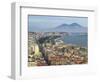 Mt. Vesuvius and View over Naples, Campania, Italy-Walter Bibikow-Framed Photographic Print