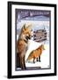 Mt. Washington, New Hampshire - Fox Scene-Lantern Press-Framed Art Print